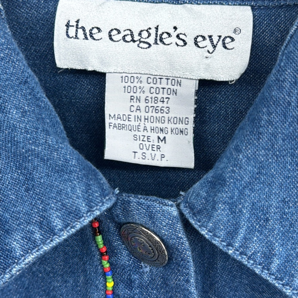 The Eagle’s Eye VTG Native American Denim Button‎ Down Shirt Size Medium - Picture 4 of 9